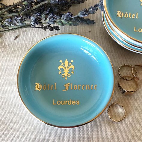 Paris Hotel Boutique on Instagram: “My latest favorite find! Vintage porcelain trinket/soap dishes from the Hotel Florence, Lourdes, France. 🇫🇷 The prettiest shade of Robin’s…” Boutique Hotel Paris, Florence Hotels, Lourdes France, Paris Flea Markets, Paris Hotel, Hotel Boutique, Soap Dishes, Paris Hotels, Tiffany Blue