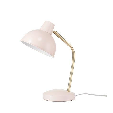 A matte rose shade and lamp base combine with matte gold accents and a pivoting head to create a lamp that is just as functional as it is fun to look at. The 16-inch size is perfect for a home office or a child's desk and the pivoting head offers the right amount of light anywhere you need it. A great addition to a liv Lamps For Bed, Shop Bedroom Decor, Room Ideas Accessories, Pink Desk Lamp, Light Pink Bedroom Decor, Wishlist Room Decor, Lamps For Desk, Desks For Bedroom, Desk Lamp Aesthetic