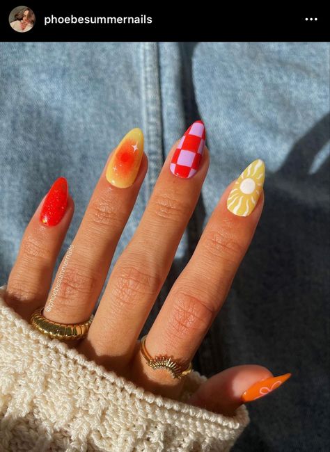 August Nail Designs 2024, August 2024 Nails, Cute Summer Nail Designs, Aura Nails, August Nails, Bright Summer Nails, Manicure Inspiration, Summery Nails, Cute Summer Nails