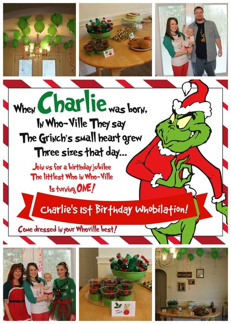 One Year Old Grinch Birthday, Grinch Birthday Party 1st, Grinch Second Birthday, Grinch Second Birthday Party, Grinch Themed 1st Birthday Party, 1st Birthday Grinch Theme, You’re A Mean One Mr Grinch First Birthday, Grinch One Year Old Party, The Grinch First Birthday Party