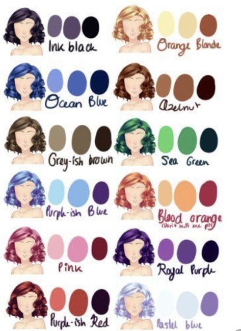 Hair Color Pallete Digital, Anime Hair Palette, Skin Color Palette Digital Art Anime, Hair Palette Digital Art, Hair Color Drawing Palette, Anime Hair Color Palette, Anime Skin Color Palette, Hair Color Pallet, Hair Colour Palette