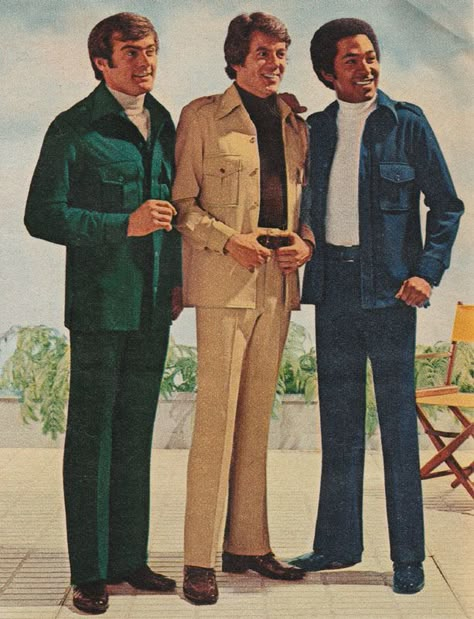 Leisure Suit- The 70's was the decade of the leisure suit, it consisted of a shirt-like jacket and had matching pants. 1970s Mens Fashion, 70s Fashion Men, 70s Mens Fashion, 1970s Men, Western Outfits Men, Piskel Art, 70s Men, Man Suit, 70s Inspired Fashion