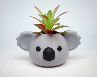 Animal Clay Pots, Koala Crafts, Koala Gifts, Koala Birthday, Whale Planter, Octopus Decor, Whale Decor, Australian Gifts, Animal Planters