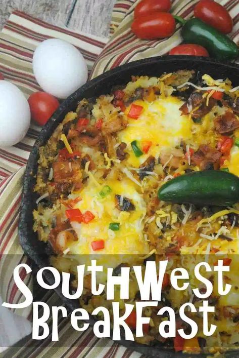 Southwest Breakfast, Breakfast Skillet Recipes, Meal Breakfast, Things To Do In Dallas, Mexican Breakfast Recipes, Breakfast Skillet, Iron Skillet Recipes, Favorite Breakfast Recipes, Cast Iron Skillet Recipes