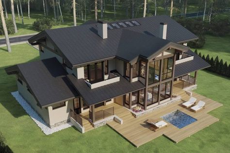 Scandinavian Timberframe | Pavel Denisov Design Scandinavian Mansion, Mansion Exterior, Futuristic Home, Luxury Modern Homes, Modern Home Interior Design, Residential Architect, Casa Exterior, Modern Houses Interior, Modern Architecture House