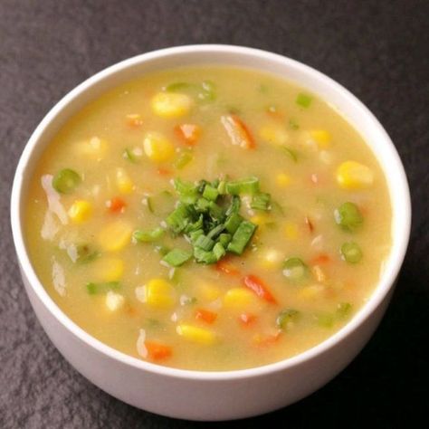 Aarti Madan on Instagram: "I love to make sweet corn soup at home, it's easy and very delicious. I never like to order soups from outside because they are so simple and easy to make. With very simple ingredients you can actually make the Resturant style soups at home. #AartiMadan Ingredients ½ cup sweet corn, fresh or frozen 1 tablespoon oil 1 tablespoon butter 1 tablespoon garlic finely chopped ½ cup sweet corn, fresh or frozen ¼ cup cabbage finely chopped ¼ cup carrots finely chopped ¼ cup Bacon Soup Recipes, Peanut Chutney, Winter Snack, Sweet Corn Soup, Hot Corn, Veg Soup, Bacon Soup, Chaat Recipe, Corn Soup