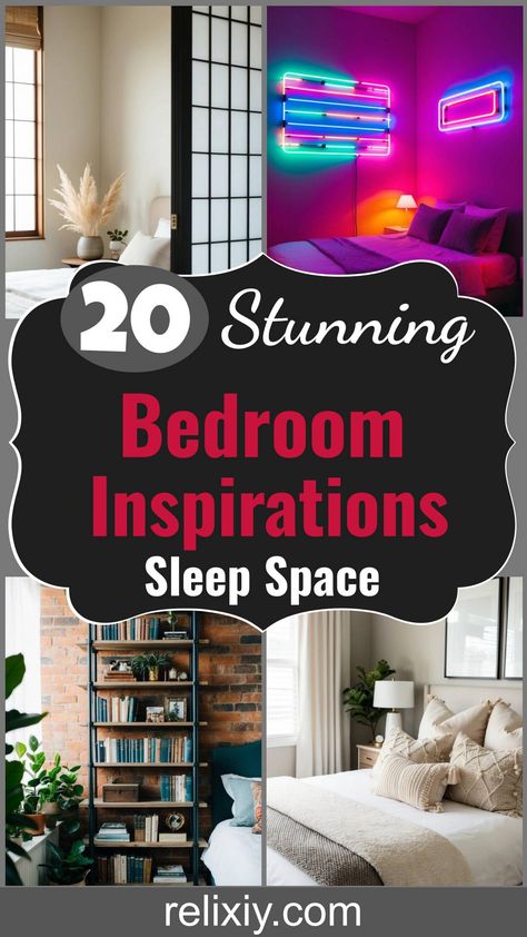 20 Stunning Bedroom Inspirations To Transform Your Sleep Space Mirror Behind Bed, Easy Halloween Hairstyles, French Country Armoire, Scandinavian Bed, Tile Accent Wall, Art Deco Wall Mirror, Halloween Hairstyles, Industrial Bookshelf, Shoji Screen