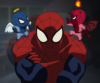 Animated Spider, Spiderman Cartoon, Ultimate Spider Man, Randy Cunningham, Ghost In The Machine, Tv Tropes, Ultimate Spiderman, Man Movies, Angel And Devil