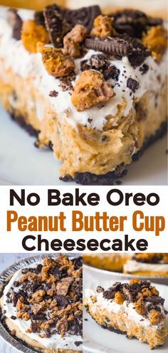 Oreo Peanut Butter, Peanut Butter Cheesecake Recipes, Cup Cheesecake, Peanut Butter Cup Cheesecake, Oreo Desserts, Healthy Peanut Butter Cookies, Butter Cookies Easy, Reese's Peanut Butter Cups, Easy Dessert Recipes Quick