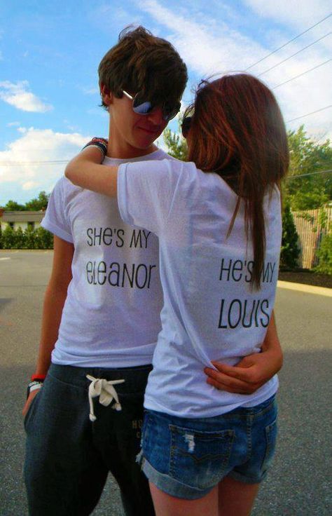 OMG I NEED THESE FOR MY BF AND I!! Louis And Eleanor, Cute Couple Shirts, Larry Shippers, Eleanor Calder, One Direction 5sos, Get A Boyfriend, Boyfriend And Girlfriend, Louis And Harry, I Love One Direction