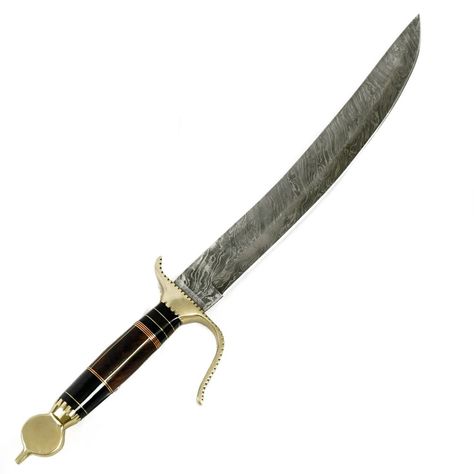 Scimitar Sword/ Sabre Sword- High Carbon Damascus Steel Sword- 19"- Saber Sword Curved Swords, 1095 Steel, Fashion Through The Ages, Must Have Gadgets, Work Harder, Forged Steel, One Punch, Leather Sheath, High Carbon Steel