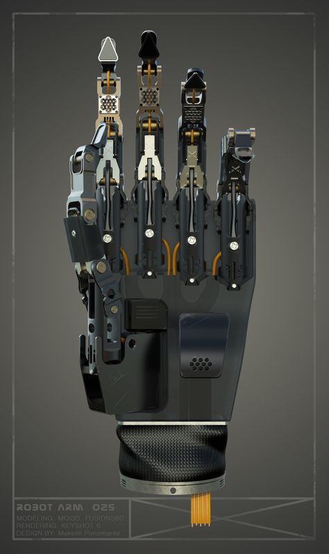 ArtStation - Robot arm , Maksim Ponomarev Robotic Prosthetics, Robotic Hand, Science Gadgets, Robot Suit, Robot Hand, Robotics Projects, Humanoid Robot, Battle Armor, Arte Robot