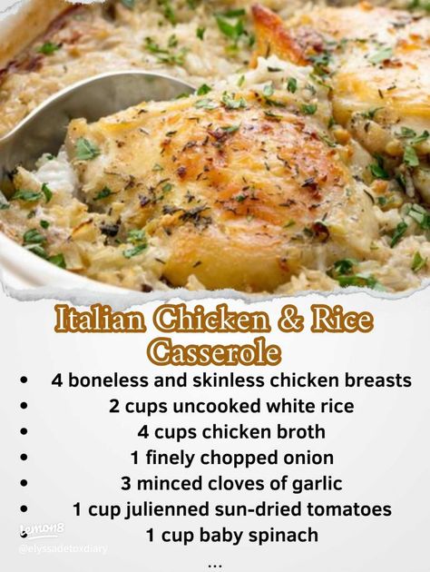 Italian Chicken & Rice Casserole recipe 👇🏽 | Gallery posted by Elyssa 🪼🧿 | Lemon8 Italian Chicken And Rice, Meat Casseroles, Chicken Rice Casserole Recipes, Chicken And Rice Casserole, Grandma Cooking, Marinating Chicken Breast, Chicken Rice Casserole, Rice Casserole Recipes, House Landscaping