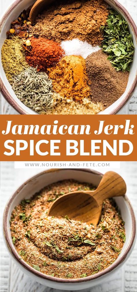 Jerk Seasoning Recipe, Jerk Chicken Marinade, Chicken Seasoning Recipes, Jerk Chicken Recipe, Jamaican Jerk Seasoning, Jamaican Dishes, Spice Mix Recipes, Jamaican Jerk, Jerk Seasoning