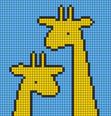 Crochet Graphs, Friend Friendship, Crochet Tapestry, Alpha Pattern, Alpha Patterns, Giraffes, Filet Crochet, Friendship Bracelet Patterns, Cute Kawaii