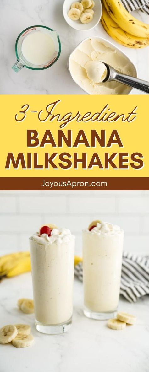 Homemade Banana Milkshake, Fruit Milkshake Recipe, Banana Milkshake Recipe, Fruit Milkshake, Mint Chocolate Chip Milkshake, Desserts With Few Ingredients, Banana Dessert Recipes, Banana Milkshake, Vanilla Milkshake