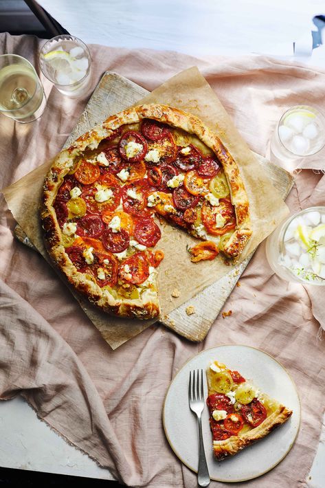 Tomato & Goat’s Cheese Galette  | Great British Food Awards Tomato Goat Cheese Galette, Goat Cheese Galette, Cheese Galette, Tomato Goat Cheese, Tomato Galette, Great British Food, Galette Recipe, Shortcrust Pastry, British Food