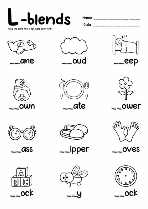 Blend Sounds Kindergarten, Blending Consonants Worksheets, Blend Sounds Activities, Initial Consonant Blends Worksheets, Blended Words Kindergarten, Consonants Blends Worksheets, Blend Worksheets Kindergarten, S Blend Worksheet, Blend Activities For Kindergarten