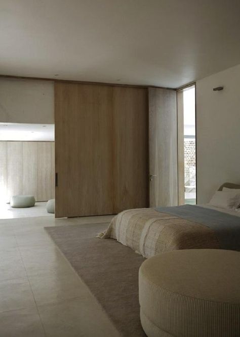 cool wood color + door    Silvio Rech and Lesley Carstens, INK Design Lab, minimalist house in Capetown, South Africa, neutral palette in bedroom, Remodeslista Soft Area Rug, France Hotel, Vstupná Hala, Minimalist Interior, 100m, Cheap Home Decor, 인테리어 디자인, Minimalist Home, Interior Spaces