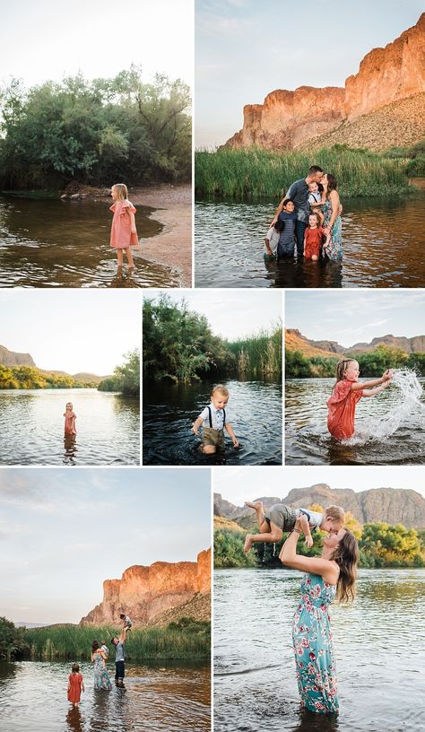 10 Best Family Photo Locations near Gilbert, AZ | East Valley Family Photographer Family Photos Near Water, River Maternity Pictures Family, River Family Pictures, Family Photos By River, River Family Photos, Family Water Photoshoot, Family Lake Photos, Family River Photoshoot, Family Creek Photos