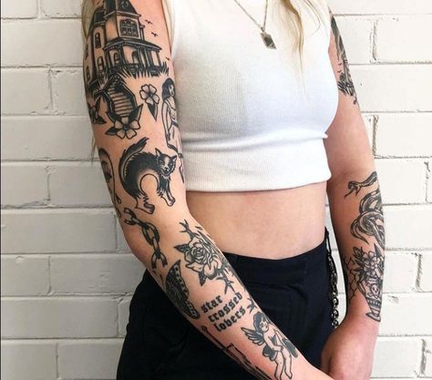 Tattoos Mandala, Tattoos Geometric, Tattoo Traditional, Disney Tattoo, Old Tattoos, Classic Tattoo, Best Sleeve Tattoos, Trendy Tattoos, Old School Tattoo