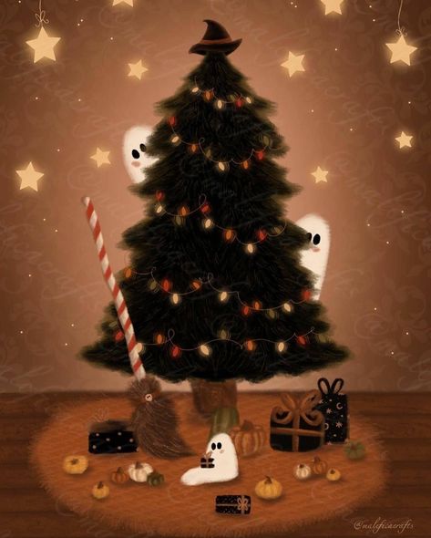 Ghost Christmas Wallpaper, Christmas Ghost Wallpaper, Spooky Christmas Aesthetic, Spooky Christmas Wallpaper, Goth Christmas Wallpaper, Anti Christmas, Christmas Lockscreen, Halloween Wallpaper Iphone Backgrounds, Spooky Christmas