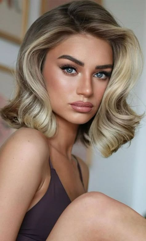 Blonde Hair Transformations, Natural Hair Wigs, European Hair, Penteado Cabelo Curto, Mid Length Hair, Shoulder Length Hair, Medium Length Hair Cuts, Hair Transformation, Hair Wig