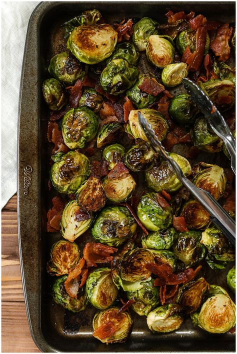 Roasted Bacon and Brussel Sprouts Roasted Brussel Sprouts With Bacon Oven, Brussel Sprouts In Bacon Grease, Bacon And Brussel Sprouts Skillet, Roasted Brussel Sprouts With Bacon And Balsamic, Roasted Brussel Sprouts Oven Bacon, Brussels And Bacon, Bacon And Brussel Sprouts Roasted, Brussel Sprouts Roasted With Bacon, Frozen Brussel Sprout Recipes With Bacon