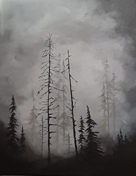 Gothic Watercolor Paintings, Black Watercolor Painting, Gothic Acrylic Painting, Charcoal Art For Beginners, Creepy Watercolor Art, Watercolor Art Dark, Watercolor Dark, Dark Watercolor, Dark Paintings