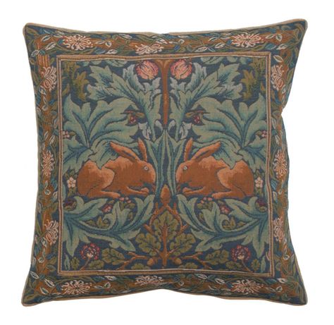 Woven European jacquard tapestry cushion covers. Brother Rabbit 1  William Morris. 19 x 19  Detailed hand finished designer decorative throw pillows for couch and sofas. *** Want additional info? Click on the image. (This is an affiliate link and I receive a commission for the sales) #PillowCovers Fireplace Area, Rabbit Cushion, Farmhouse Decorative Pillows, French Pillows, Firm Pillows, Large Tapestries, Tapestry Cushion, William Morris Art, Tapestry Pillow