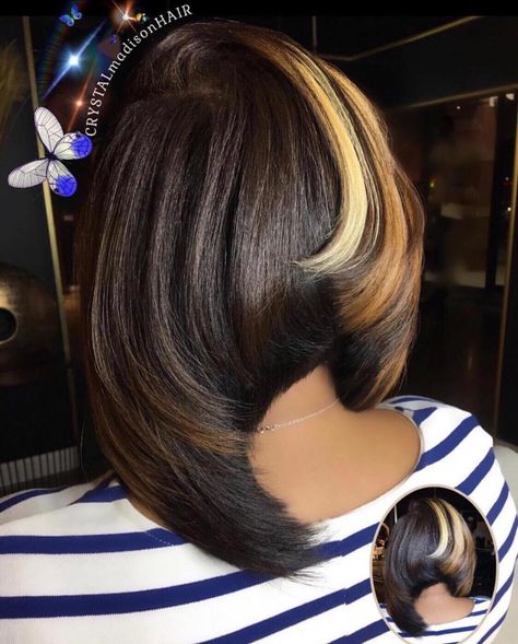 Fancy Asymmetrical Bob With Partial Highlights Mixed Hairstyles, Diva Hairstyles, Edgy Bob, Hello Hair, Mohawk Styles, Hair Magic, Bob Cuts, Asymmetrical Bob, A Bob