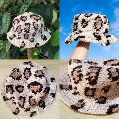 Tapestry Crochet Pattern Crochet Baseball Hat, Bob Crochet, Leopard Print Hat, Milk Cotton Yarn, Ice Cap, Crochet Needlework, Tapestry Crochet Patterns, Crochet Business, Crochet Clothing And Accessories