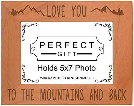 Mountain Photo Frame Love You to The Mountains Back  Wood Engraved 5x7 Landscape Picture Frame Engraved Picture Frames, Lake Days, 5x7 Picture Frames, 8x10 Picture Frames, 4x6 Picture Frames, Picture Engraving, Rustic Wood Frame, Wood Photo Frame, Portrait Pictures