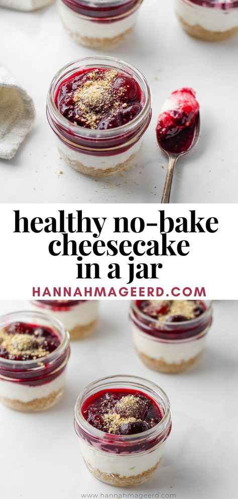 Cheesecake In A Jar, Healthy Sweet Snacks, Healthy Sweet Treats, Bake Cheesecake, Low Calorie Desserts, Healthy Desserts Easy, Healthy Sweets Recipes, No Bake Cheesecake, Quick Healthy