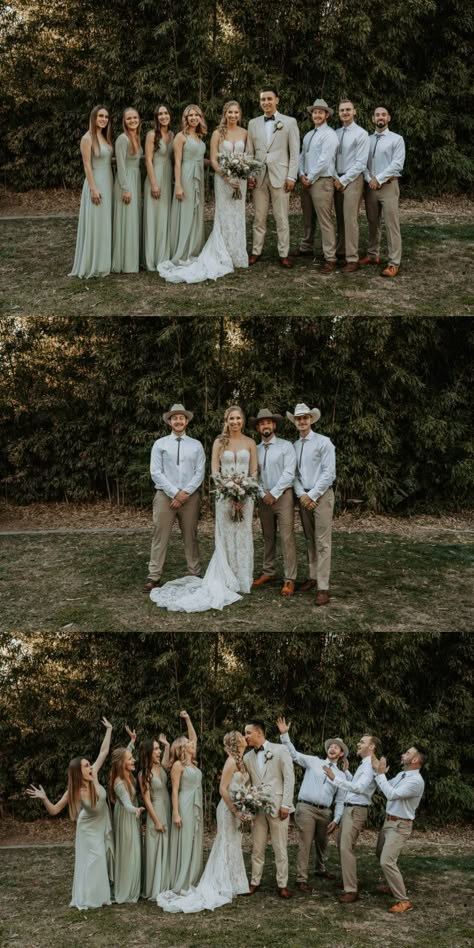 Outdoor Wedding Photo Ideas | Bridal Party Photos | Leia Caldwell Photography | Bridal party photos that are outside are probably the best types of photos! They create the best memories that are always really fun and full of laughs! Enjoy these photos from this bridal party! - See tons of wedding photo ideas, wedding photoshoot inspiration, bridal party photos, and wedding party photos. Book Leia Caldwell for your wedding photoshoot at www.leiacaldwellphotography.com Wedding Party Photos With Parents, Outdoor Wedding Party Photos, Outdoor Wedding Photo Ideas Bridal Parties, Uneven Wedding Party Photos, Fun Bridal Party Photos Group Shots, Wedding Photography Wedding Party, Small Wedding Party Photo Ideas, Full Wedding Party Photos, Wedding Photos Poses Bridal Party