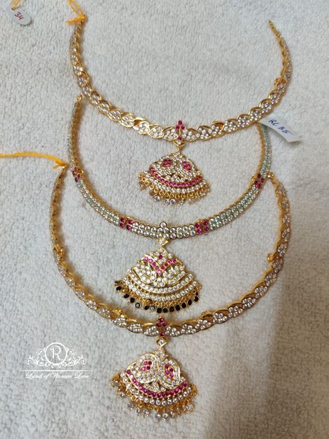 Silver Jewellery Gold Plated, Silver Jewelry With Gold Polish, Dollar Chain, White Stone Necklace, Gold Lockets, Pretty Gold Necklaces, Gold Stone Necklace, 1 Gram Gold Jewellery, Temple Jewelry Necklace