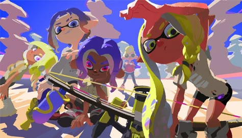 Splatoon Wallpaper Desktop, Splatoon Art Style, Official Splatoon Art, Splatoon Official Art, 3 Wallpaper, Nintendo Splatoon, Splatoon Fanart, Splatoon 2 Art, Splatoon Art