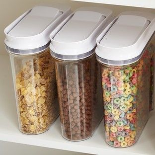 Organiser Cucina, Desain Pantry, Cereal Containers, Cereal Dispenser, Organization Pantry, Kitchen Organization Diy, Food Storage Container Set, Kitchen Containers, Kitchen Hacks Organization