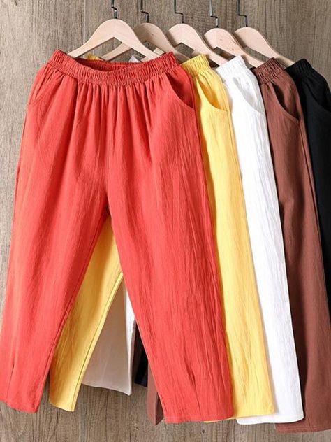 Cotton Linen Pants Women, Pull Mohair, Linen Harem Pants, Summer Pants Women, Harem Pants Women, Cotton Linen Pants, Solid Color Pants, Linen Casual, Long Trousers