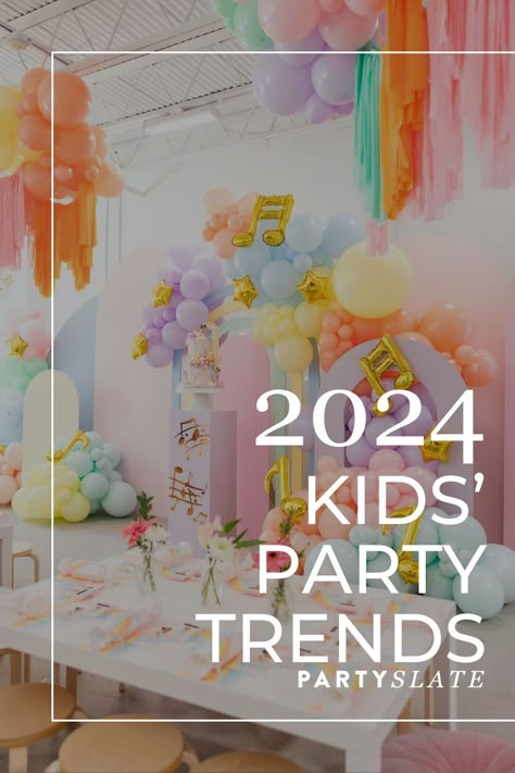 Childhood goes by in a blink of an eye. For parents, kids’ birthday parties are an opportunity to slow down and savor the magical moments. Discover 15 kids’ birthday party trends that will surprise and delight guests. You’ll find everything from the best sips and bites to our favorite fads for entertainment and décor. Kids 5th Birthday Party Ideas, Girls Birthday Party Ideas Themes, Birthday Party Home Decoration, Girls Birthday Theme Ideas, Kids Birthday Entertainment Ideas, Girls Bday Party Ideas, Girl Theme Party, Kid Theme Party Ideas, Birthday Girl Party Ideas