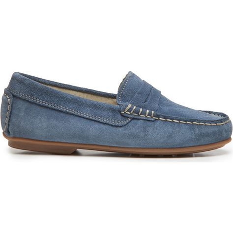 Suede Penny Loafers, Blue - Childrenchic Shoes | Maisonette Blue Loafers, Magnolia Baby, Zapatos Mary Jane, Sock Booties, Girls School, Boy Accessories, Boys Sneakers, Buy Buy Baby, Girls Sneakers