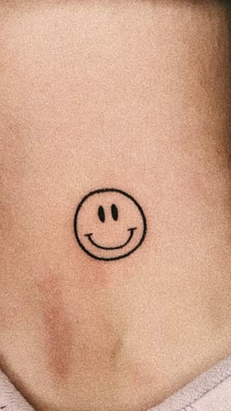 Red Smiley Face Tattoo, Tiny Smiley Face Tattoo, Emoji Tattoo Ideas, Small Smiley Face Tattoo, Smiley Face Tattoos, Smile Face Tattoo, Smiley Tattoo, Emoji Tattoo, Smiley Face Tattoo