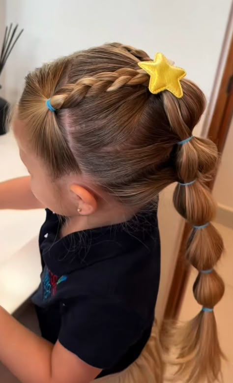 Kids Bubble Braid Hairstyles, Western Hairstyles, Hair Ideas For School, Baby Girl Hairstyle, Baby Hair Styles, Girls Hairdos, Cute Toddler Hairstyles, Easy Little Girl Hairstyles, Girly Hairstyles