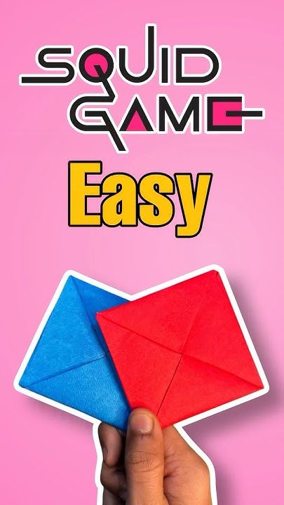 How To Make Squid Game DDAKJI Easy Way | Diy Ddakji  #shorts #squidgame 🟦🟥 How To Make Ddakji, How To Make Squid Game Ddakji, Ddakji Squid Game, How To Make A Game, Squid Game Games, Games Birthday Party, Clay Crafts For Kids, Craft Origami, Book Crafts Diy