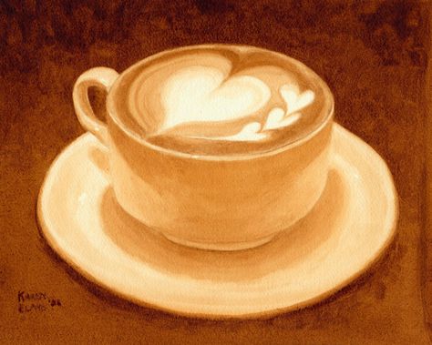 Coffee Art Diy, Coffee Art Drawing, Coffee Art Painting, Coffee Latte Art, Coffee Facts, Cappuccino Machine, Coffee Painting, Coffee Heart, Italian Coffee