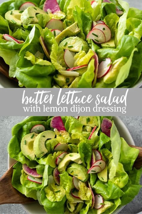 Salad Recipes Butter Lettuce, Salad Using Butter Lettuce, Salads With Butter Lettuce, Dressing For Lettuce Salad, Butter Lettuce Salad Dressing, Lettuce Dressing Recipe, Lettuce Salad Recipes For Dinner Side, Butter Salad Recipes, Simple Lettuce Salad Recipes