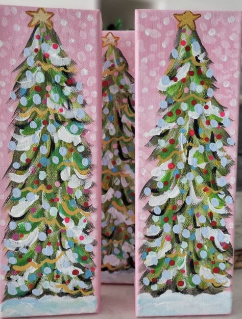 Abstract Christmas Art, Diy Christmas Paintings, Christmas Canvas Art, Christmas Paintings On Canvas, Christmas Painting, Christmas Tree Painting, Holiday Painting, Christmas Canvas, Christmas Paintings