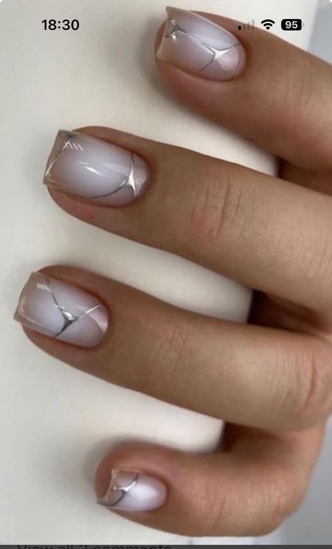 Light Gray Nail Ideas, Short Squoval Nails Design, Winter Nails Square, Prime Makeup, Acrylic Nails Nude, Squoval Nails, Super Cute Nails, Magic Nails, Fancy Nails Designs