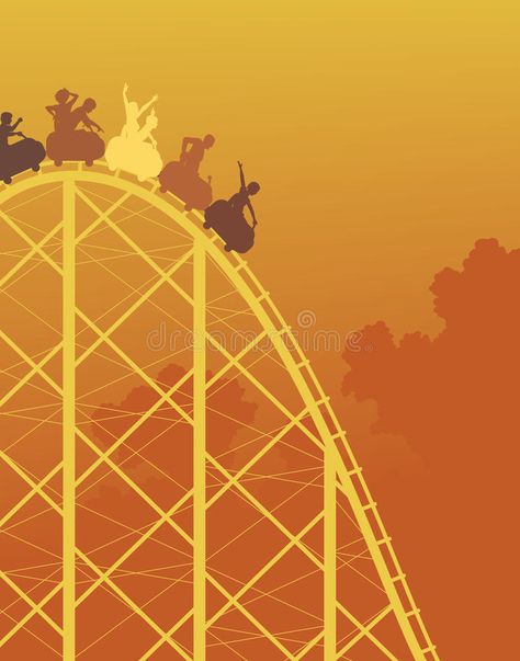 Rollercoaster Drawing, Rollercoaster Silhouette, Roller Coaster Party, Roller Coaster Background, Roller Coaster Clipart, Rollercoaster Illustration, Roller Coaster Illustration, Fair Rides, Dance Poster