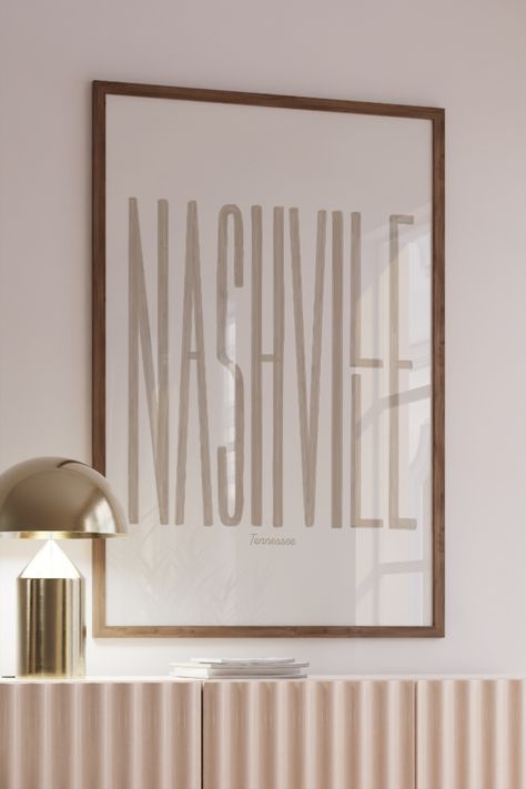 Modern Nashville Home, Nashville Condo Decor, Nashville Art Prints, Nashville Inspired Decor, Nashville Living Room, Nashville Wall Art, Nashville Airbnb Decor, Nashville Apartment Aesthetic, Nashville Airbnb